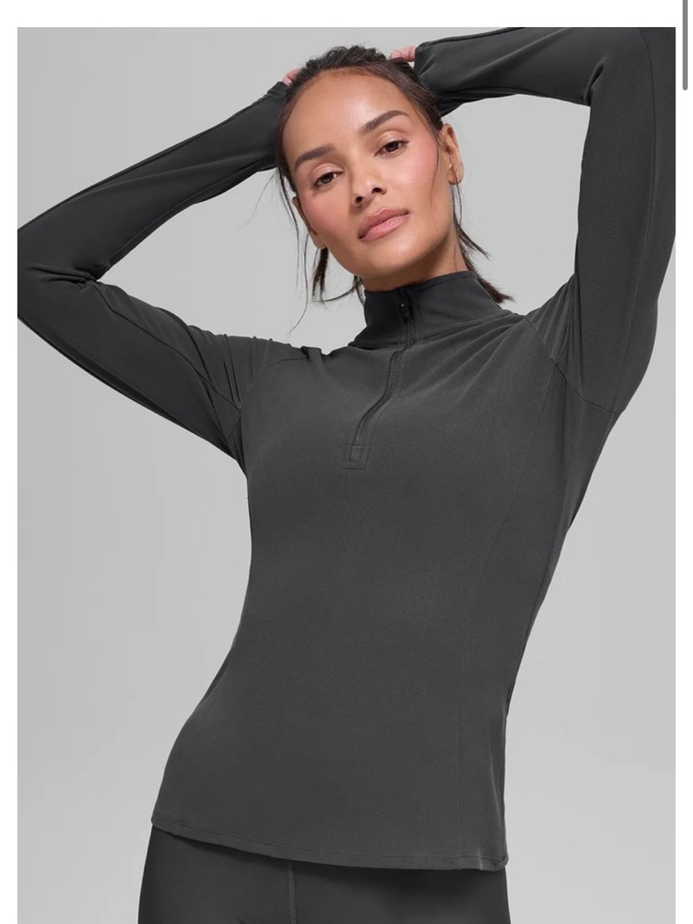 ALO YOGA 1/2 zip Rapid pullover -anthracite size XS NWT